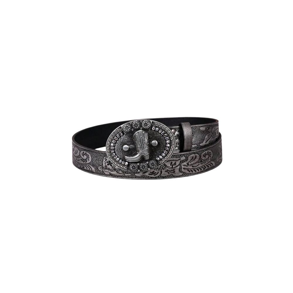 6149 Women's Retro Vintage Metal Buckle Belt Faux Leather Western Cowgirl